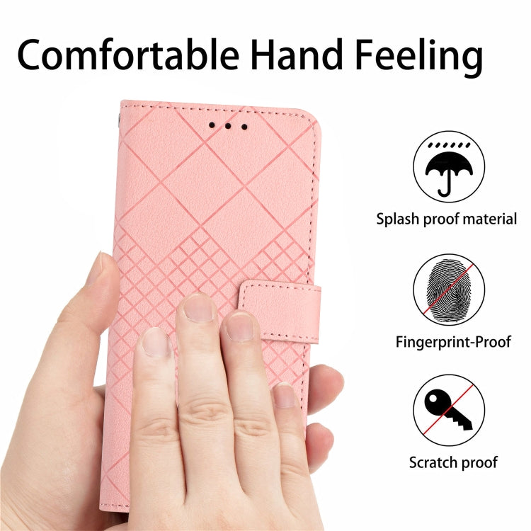 For Google Pixel 9 Pro Rhombic Grid Texture Leather Phone Case(Pink) - Google Cases by PMC TechLife | Online Shopping South Africa | PMC TechLife | Buy Now Pay Later Mobicred