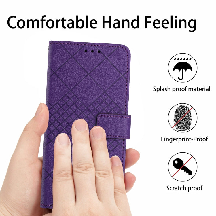 For Google Pixel 9 Rhombic Grid Texture Leather Phone Case(Purple) - Google Cases by PMC TechLife | Online Shopping South Africa | PMC TechLife | Buy Now Pay Later Mobicred