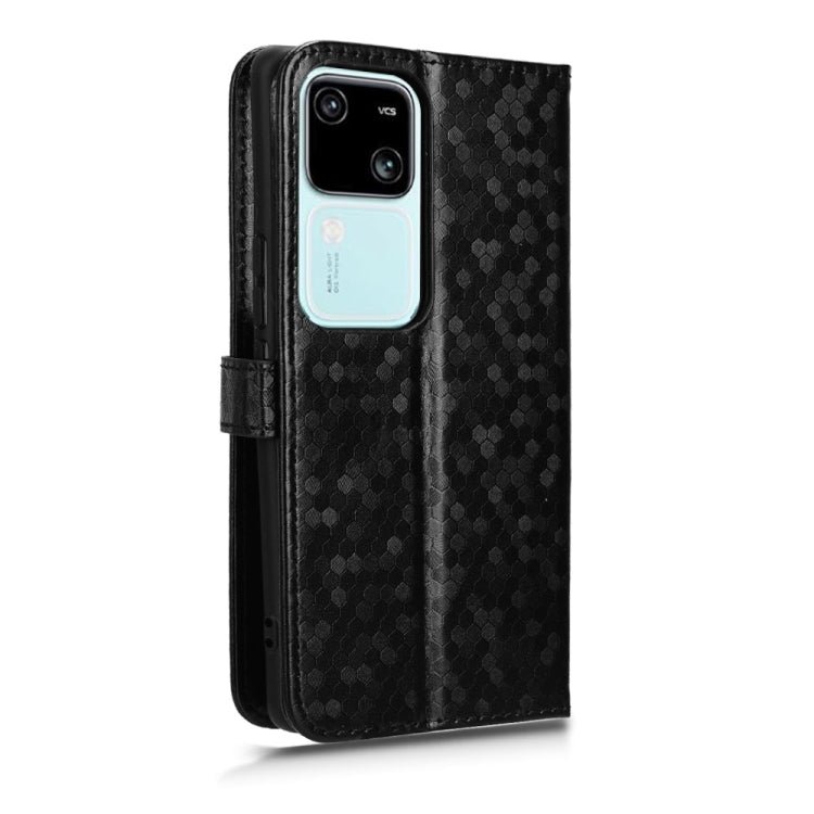 For vivo S18 5G / V30 5G Honeycomb Dot Texture Leather Phone Case(Black) - S18 Cases by PMC TechLife | Online Shopping South Africa | PMC TechLife | Buy Now Pay Later Mobicred