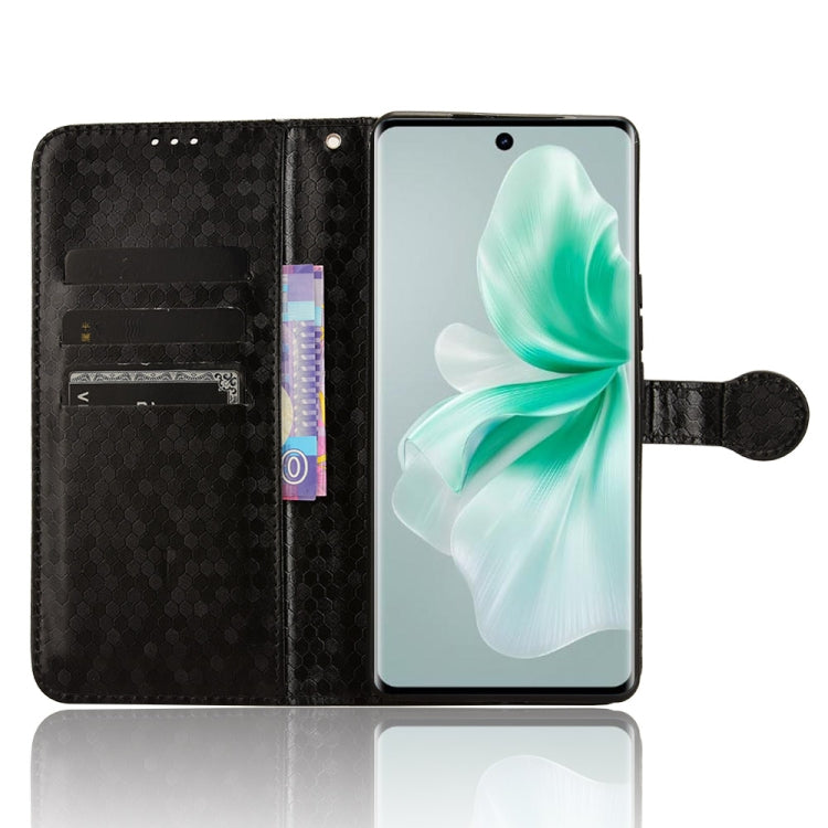 For vivo S18 5G / V30 5G Honeycomb Dot Texture Leather Phone Case(Black) - S18 Cases by PMC TechLife | Online Shopping South Africa | PMC TechLife | Buy Now Pay Later Mobicred