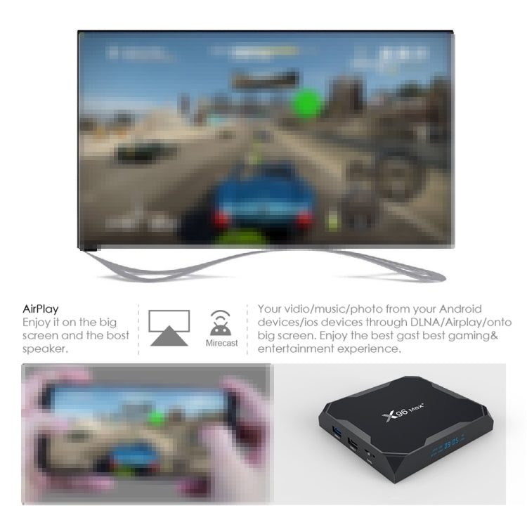 X96 max+ 4K Smart TV Box, Android 9.0, Amlogic S905X3 Quad-Core Cortex-A55,4GB+32GB, Support LAN, AV, 2.4G/5G WiFi, USBx2,TF Card, UK Plug - Amlogic S905 by PMC TechLife | Online Shopping South Africa | PMC TechLife | Buy Now Pay Later Mobicred