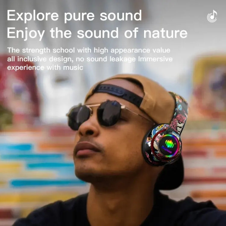 L750 3 in 1 RGB Graffiti Pattern Wireless Gaming Noise Reduction Headset(Black) - Headset & Headphone by PMC TechLife | Online Shopping South Africa | PMC TechLife | Buy Now Pay Later Mobicred