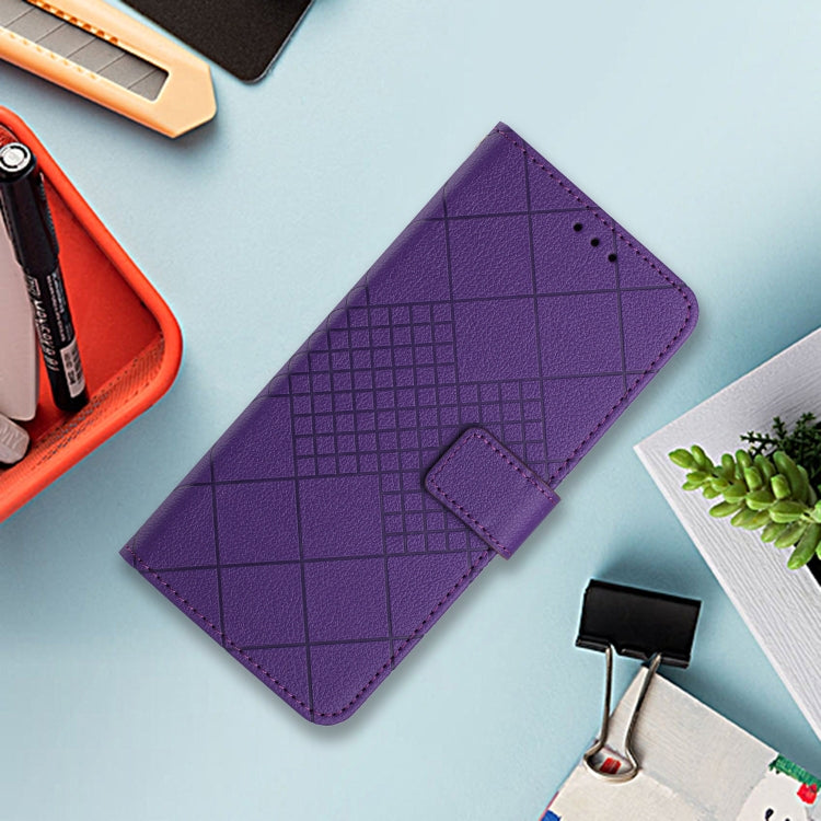 For Motorola Moto G Stylus 5G 2024 Rhombic Grid Texture Leather Phone Case(Purple) - free shipping - PMC Jewellery - Order now!