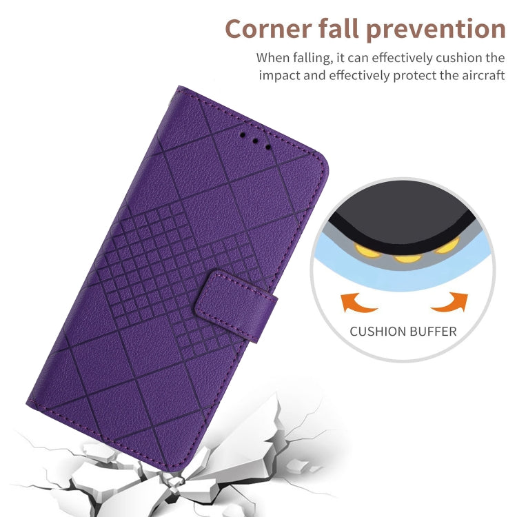 For Motorola Moto G Stylus 5G 2024 Rhombic Grid Texture Leather Phone Case(Purple) - free shipping - PMC Jewellery - Order now!