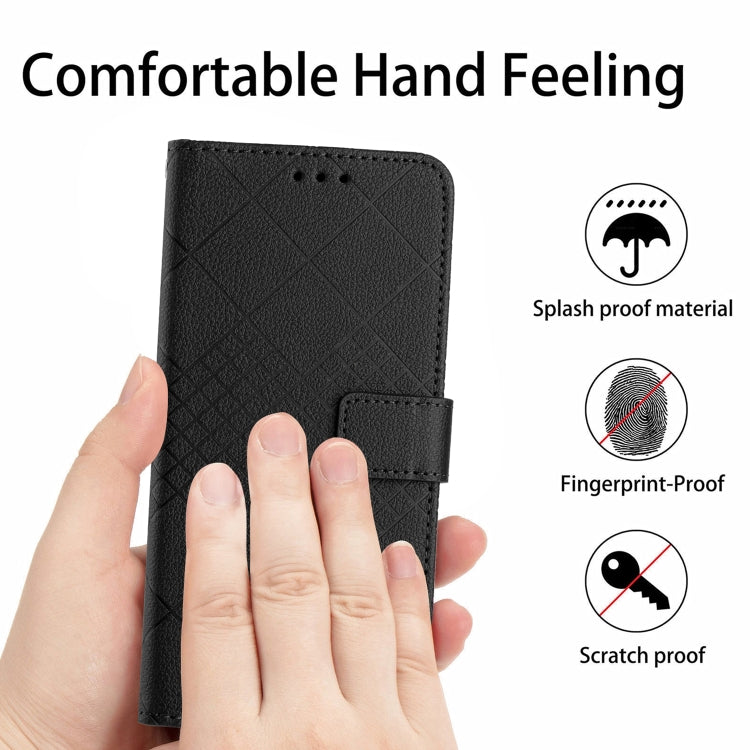 For Motorola Moto G Stylus 5G 2024 Rhombic Grid Texture Leather Phone Case(Black) - Motorola Cases by PMC Jewellery | Online Shopping South Africa | PMC Jewellery | Buy Now Pay Later Mobicred