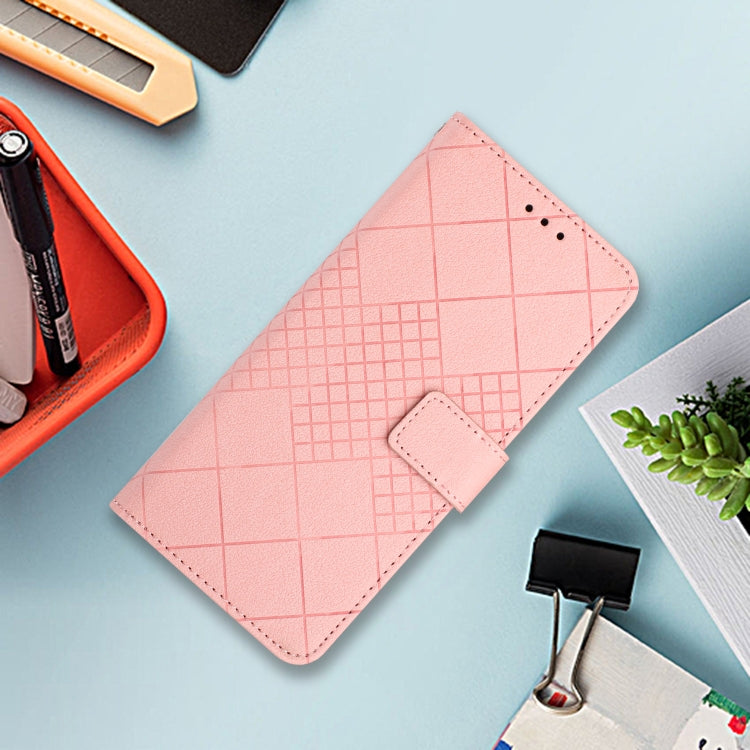 For Motorola Moto G Stylus 5G 2024 Rhombic Grid Texture Leather Phone Case(Pink) - Motorola Cases by PMC Jewellery | Online Shopping South Africa | PMC Jewellery | Buy Now Pay Later Mobicred