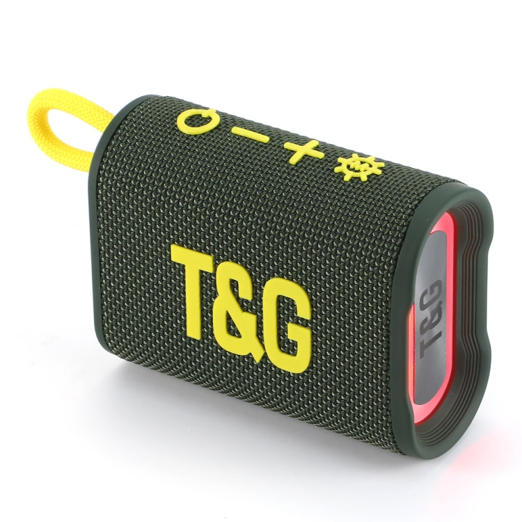 T&G TG396 Outdoor Portable Ambient RGB Light IPX7 Water-resistant Bluetooth Speaker(Army Green) - Water-resistant Speaker by T&G | Online Shopping South Africa | PMC Jewellery | Buy Now Pay Later Mobicred