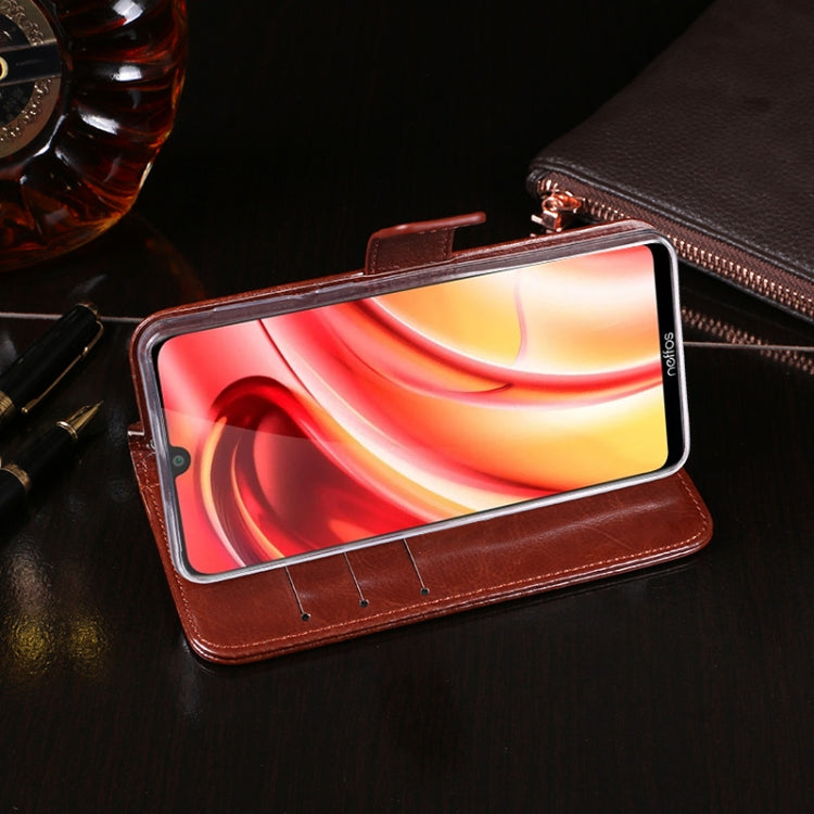 For TP-Link Neffos C9s idewei Crazy Horse Texture Horizontal Flip Leather Case with Holder & Card Slots & Wallet(Black) - free shipping - PMC Jewellery - Order now!