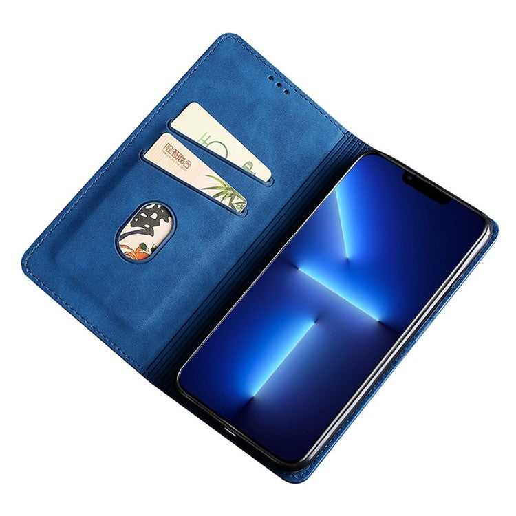 For Motorola Moto G Play 4G 2024 Skin Feel Magnetic Leather Phone Case(Blue) - Motorola Cases by PMC Jewellery | Online Shopping South Africa | PMC Jewellery | Buy Now Pay Later Mobicred