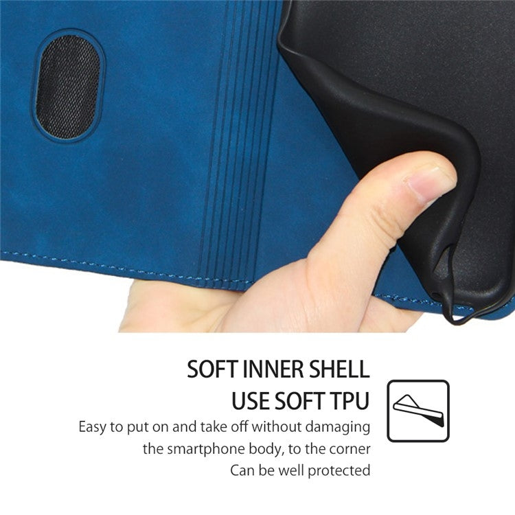 For Motorola Moto G Play 4G 2024 Skin Feel Magnetic Leather Phone Case(Blue) - Motorola Cases by PMC Jewellery | Online Shopping South Africa | PMC Jewellery | Buy Now Pay Later Mobicred