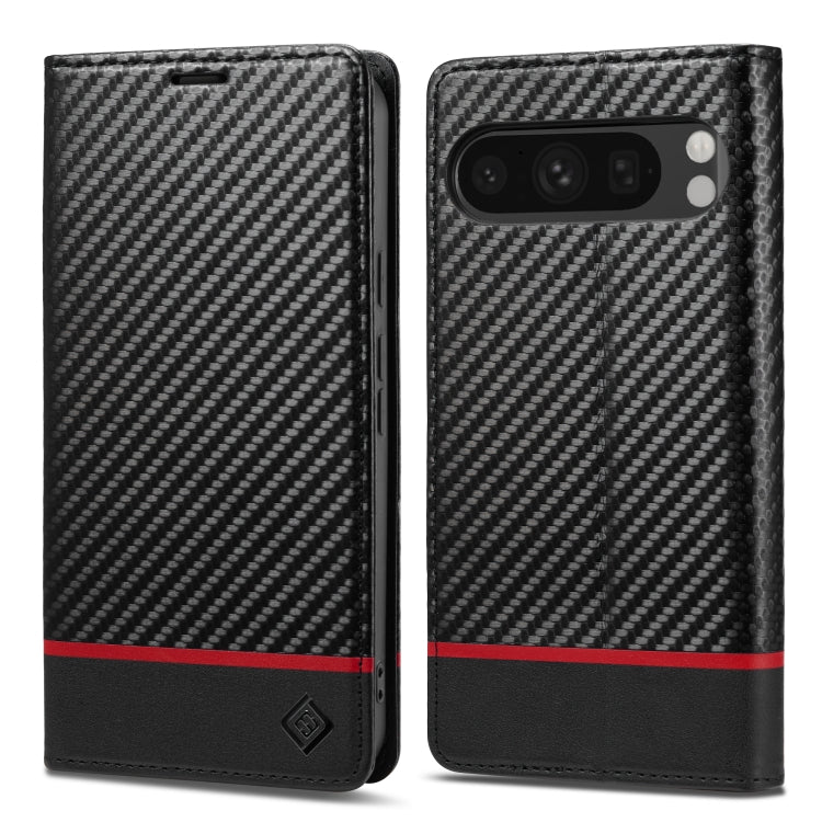 For Google Pixel 9 LC.IMEEKE Carbon Fiber Leather Phone Case(Horizontal Black) - Google Cases by LC.IMEEKE | Online Shopping South Africa | PMC TechLife | Buy Now Pay Later Mobicred