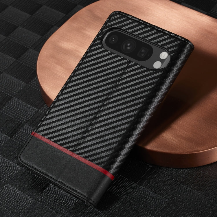 For Google Pixel 9 Pro LC.IMEEKE Carbon Fiber Leather Phone Case(Horizontal Black) - Google Cases by LC.IMEEKE | Online Shopping South Africa | PMC TechLife | Buy Now Pay Later Mobicred