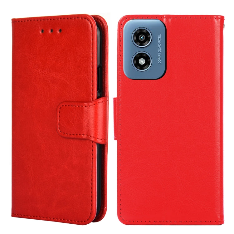 For Motorola Moto G Play 4G 2024 Crystal Texture Leather Phone Case(Red) - Motorola Cases by PMC Jewellery | Online Shopping South Africa | PMC Jewellery | Buy Now Pay Later Mobicred
