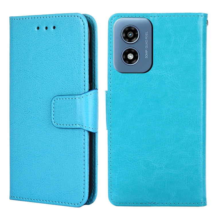 For Motorola Moto G Play 4G 2024 Crystal Texture Leather Phone Case(Sky Blue) - Motorola Cases by PMC Jewellery | Online Shopping South Africa | PMC Jewellery | Buy Now Pay Later Mobicred