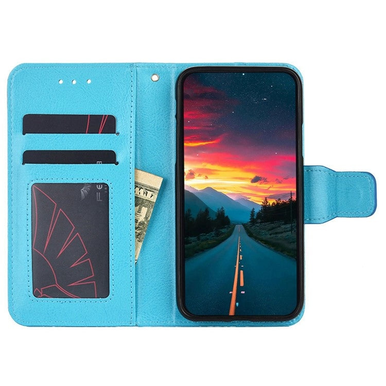 For Motorola Moto G Play 4G 2024 Crystal Texture Leather Phone Case(Sky Blue) - Motorola Cases by PMC Jewellery | Online Shopping South Africa | PMC Jewellery | Buy Now Pay Later Mobicred