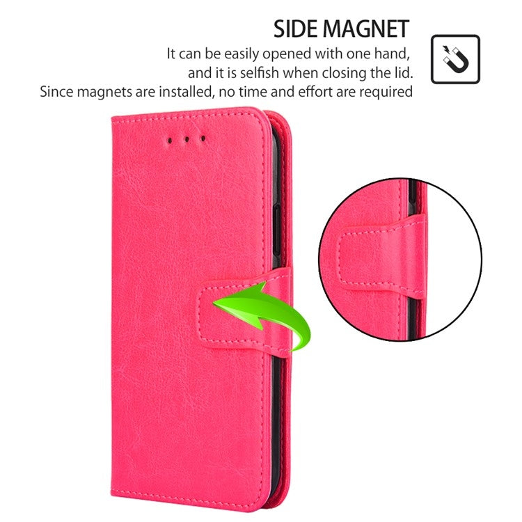 For Motorola Moto G Play 4G 2024 Crystal Texture Leather Phone Case(Rose Red) - Motorola Cases by PMC Jewellery | Online Shopping South Africa | PMC Jewellery | Buy Now Pay Later Mobicred