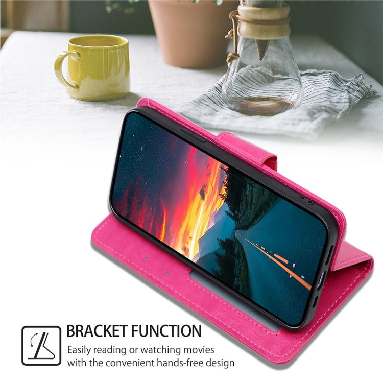 For Motorola Moto G Play 4G 2024 Crystal Texture Leather Phone Case(Rose Red) - Motorola Cases by PMC Jewellery | Online Shopping South Africa | PMC Jewellery | Buy Now Pay Later Mobicred