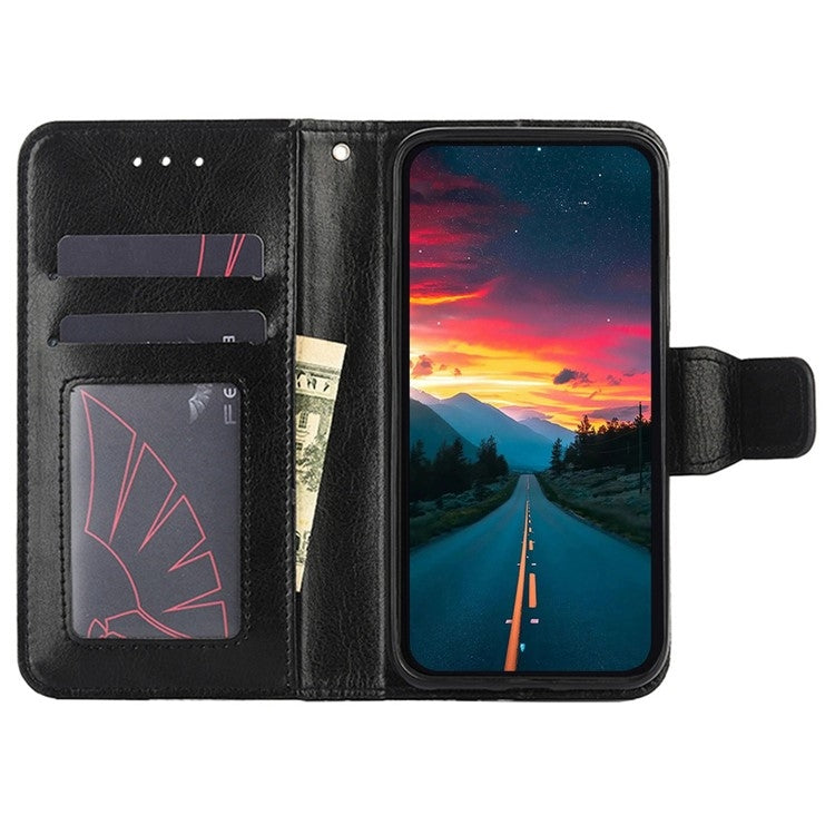 For Motorola Moto G Play 4G 2024 Crystal Texture Leather Phone Case(Black) - Motorola Cases by PMC Jewellery | Online Shopping South Africa | PMC Jewellery | Buy Now Pay Later Mobicred