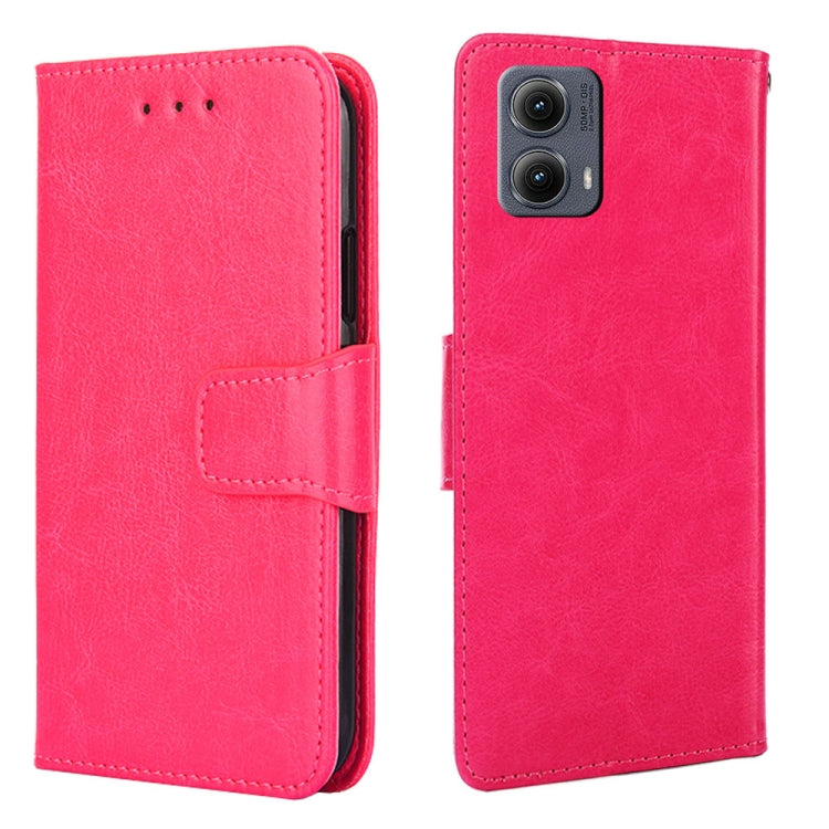 For Motorola Edge 5G 2024 Crystal Texture Leather Phone Case(Rose Red) - Motorola Cases by PMC Jewellery | Online Shopping South Africa | PMC Jewellery | Buy Now Pay Later Mobicred