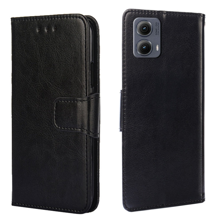 For Motorola Edge 5G 2024 Crystal Texture Leather Phone Case(Black) - Motorola Cases by PMC Jewellery | Online Shopping South Africa | PMC Jewellery | Buy Now Pay Later Mobicred