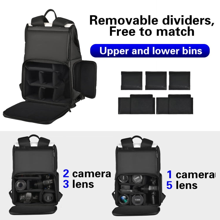 Cwatcun D79 Camera Backpack Multi-Functional Camera  Dual Shoulders Bag, Size:40.5 x 28 x 17.5cm Small(Black White) - free shipping - PMC TechLife - Order now!