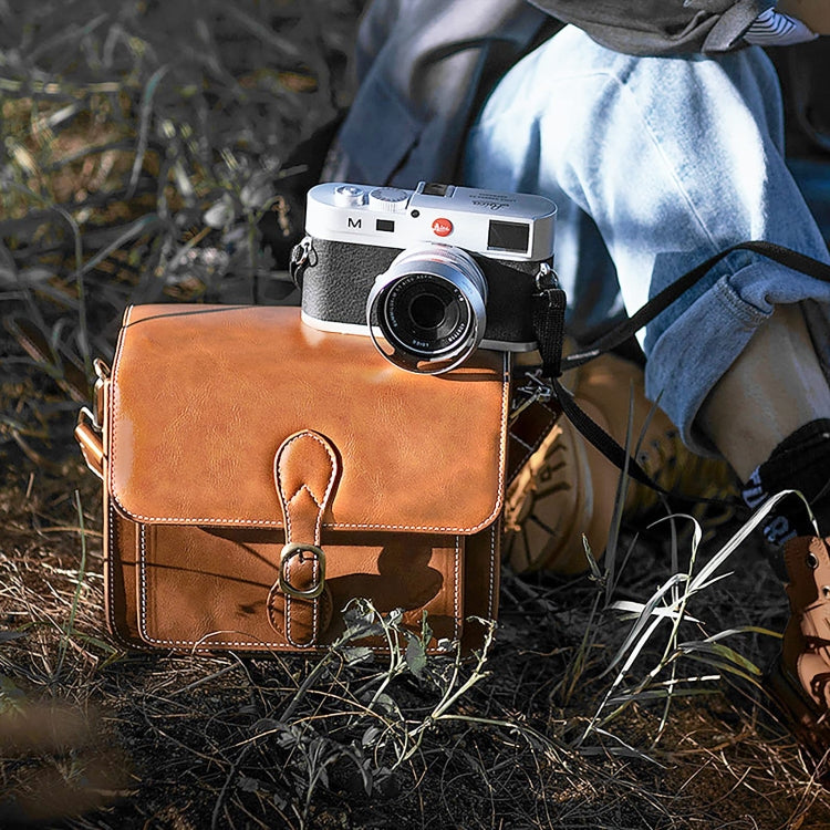 Cwatcun D80 Retro Leather Camera Shoulder Bag, Size:25.5 x 18.5 x 12.5cm Cow Leather Medium(Brown) - free shipping - PMC TechLife - Order now!