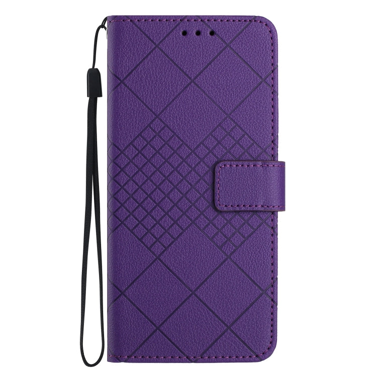 For Xiaomi Redmi 13C 4G Rhombic Grid Texture Leather Phone Case(Purple) - 13C Cases by PMC TechLife | Online Shopping South Africa | PMC TechLife