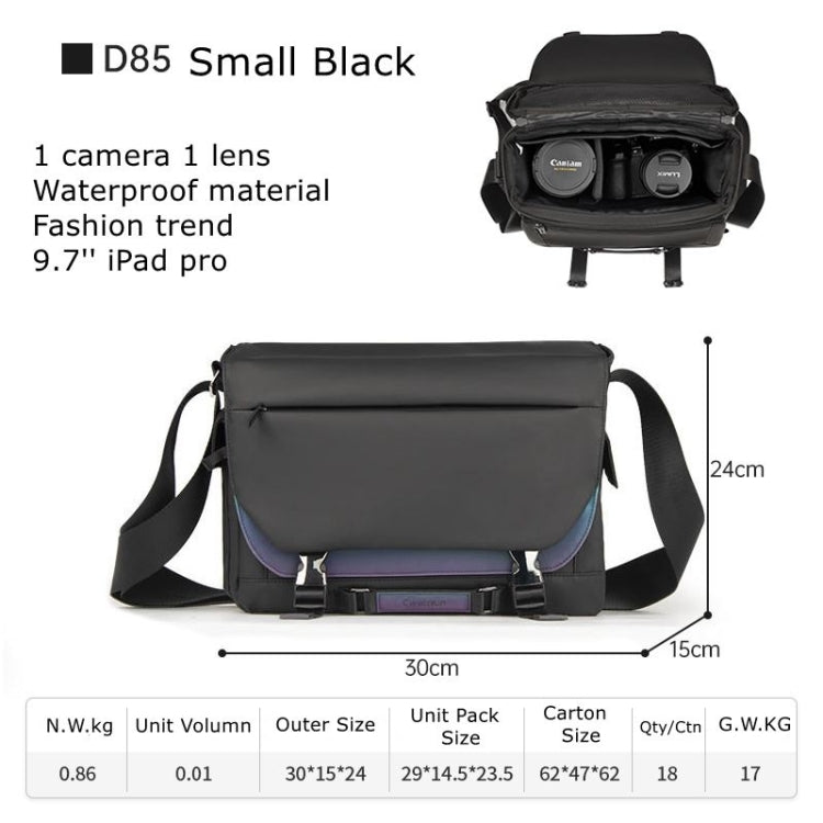 Cwatcun D85 Camera Bag Side Quick Access Camera Messenger Case Waterproof Bag, Size:30 x 15 x 24cm Small(Black) - free shipping - PMC TechLife - Order now!