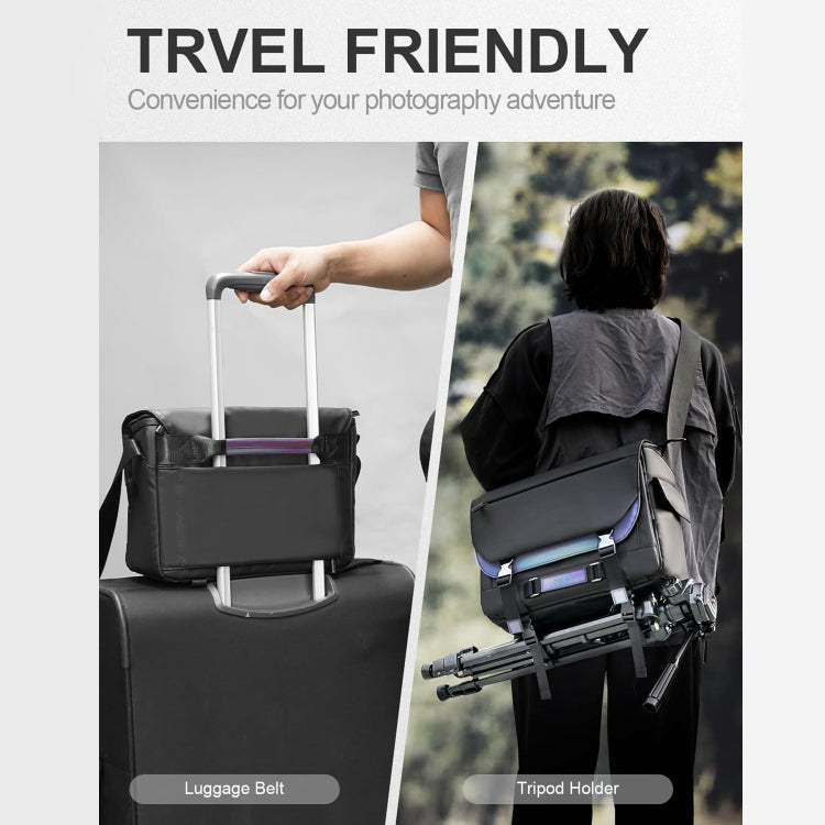 Cwatcun D85 Camera Bag Side Quick Access Camera Messenger Case Waterproof Bag, Size:40 x 17 x 30cm XL(Black) - free shipping - PMC TechLife - Order now!