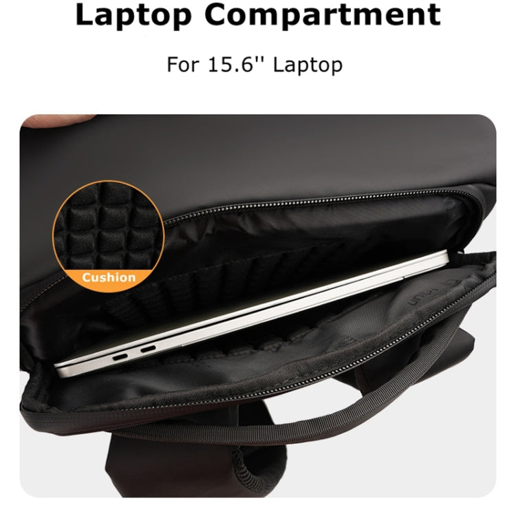 Cwatcun D89 Camera Backpack Waterproof Leather Film 15.6 Laptop Sleeve Bag, Size:43.5 x 33 x 22.5cm(Black) - free shipping - PMC TechLife - Order now!