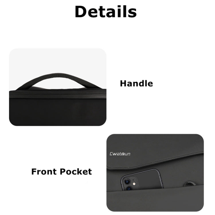 Cwatcun D89 Camera Backpack Waterproof Leather Film 15.6 Laptop Sleeve Bag, Size:43.5 x 33 x 22.5cm(Black) - free shipping - PMC TechLife - Order now!