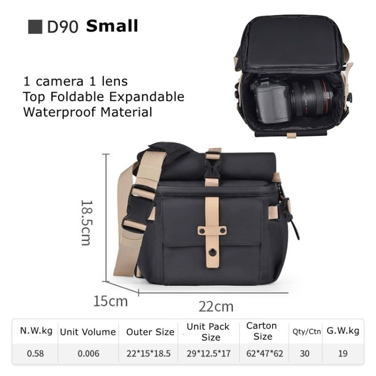 Cwatcun D90 Contrast Color Single Shoulder Camera Bag Outdoor Camera Bag Professional Crossbody Handbag, Size:22 x 15 x 18.5cm Small(Black) - free shipping - PMC TechLife - Order now!