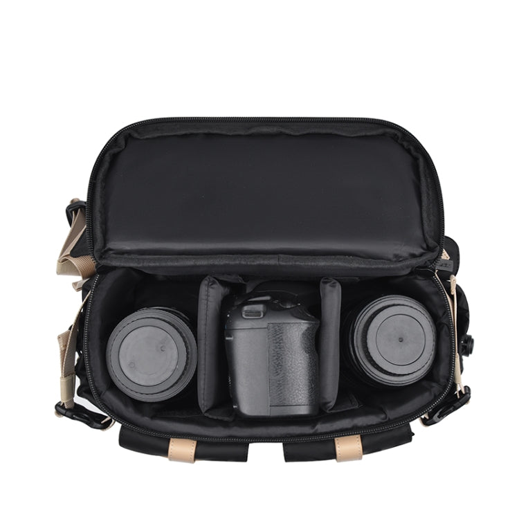 Cwatcun D90 Contrast Color Single Shoulder Camera Bag Outdoor Camera Bag Professional Crossbody Handbag, Size:27 x 17 x 18.5cm Medium(Black) - free shipping - PMC TechLife - Order now!