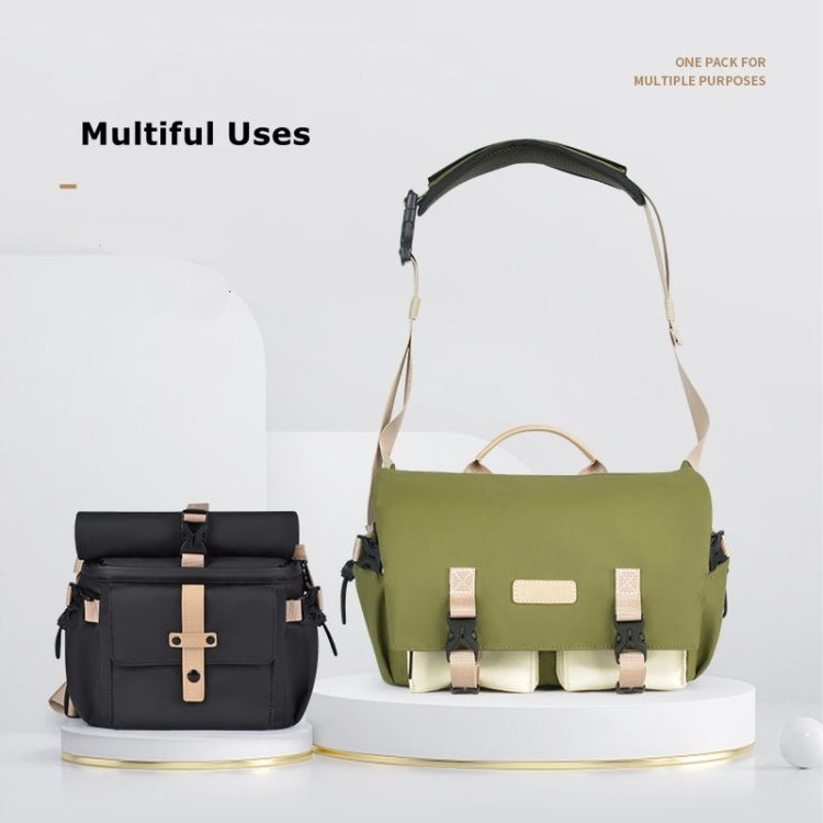 Cwatcun D90 Contrast Color Single Shoulder Camera Bag Outdoor Camera Bag Professional Crossbody Handbag, Size:30.5 x 19 x 20cm Large(Black) - free shipping - PMC TechLife - Order now!