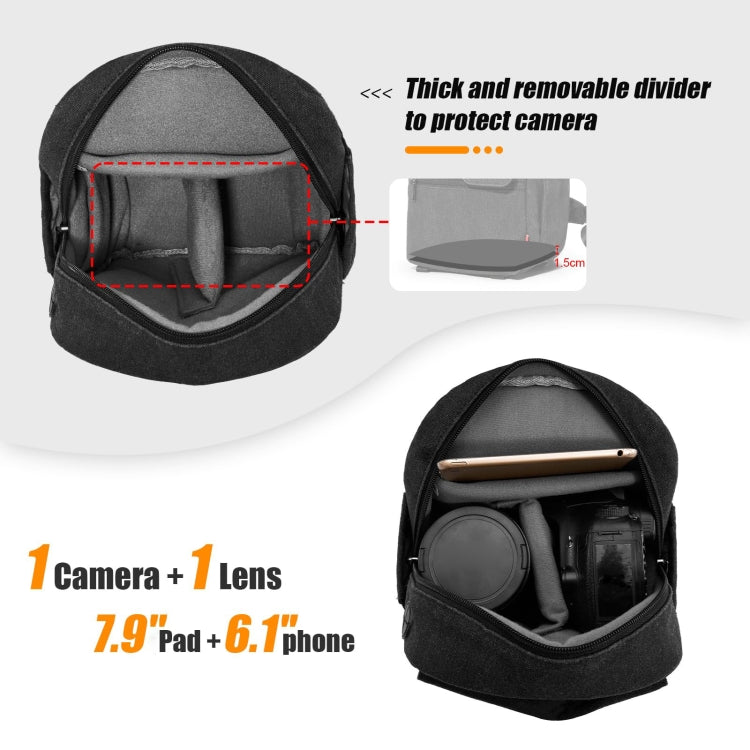 Cwatcun D93 Camera Bag Canvas Shoulder Bag, Size:19.5 x 13.5 x 25cm Black - free shipping - PMC TechLife - Order now!