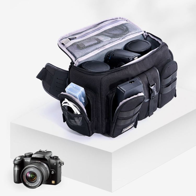 Cwatcun D96 Waist Camera Bag Sling Shoulder Camera Bag, Size:29.5 x 17.5 x 18cm(Black) - free shipping - PMC TechLife - Order now!