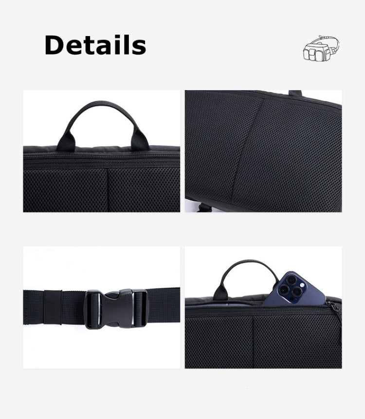 Cwatcun D96 Waist Camera Bag Sling Shoulder Camera Bag, Size:29.5 x 17.5 x 18cm(Black) - free shipping - PMC TechLife - Order now!