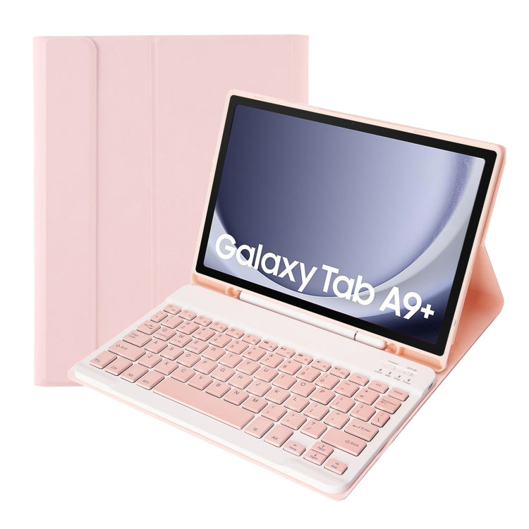 For Samsung Galaxy Tab A9+ X210/X215/X215 A09B Candy Color TPU Bluetooth Keyboard Leather Tablet Case with Pen Holder(Pink) - free shipping - PMC TechLife - Order now!