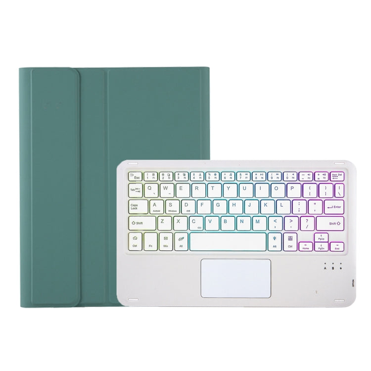 For Samsung Galaxy Tab A9+ X210/X215/X215 A09B-AS Candy Color Touch Backlight Bluetooth Keyboard Leather Tablet Case with Pen Holder(Dark Green) - Samsung Keyboard by PMC TechLife | Online Shopping South Africa | PMC TechLife