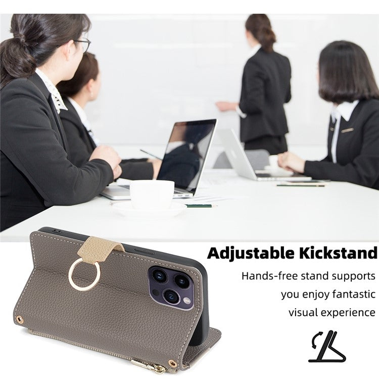 For Motorola Edge 40 Neo 5G Crossbody Litchi Texture Leather Phone Case(Grey) - Motorola Cases by PMC TechLife | Online Shopping South Africa | PMC TechLife | Buy Now Pay Later Mobicred