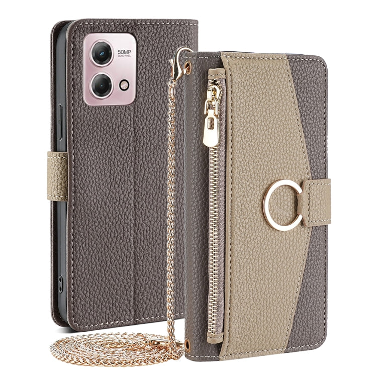 For Motorola Moto G Stylus 2023 4G Crossbody Litchi Texture Leather Phone Case(Grey) - Motorola Cases by PMC TechLife | Online Shopping South Africa | PMC TechLife | Buy Now Pay Later Mobicred