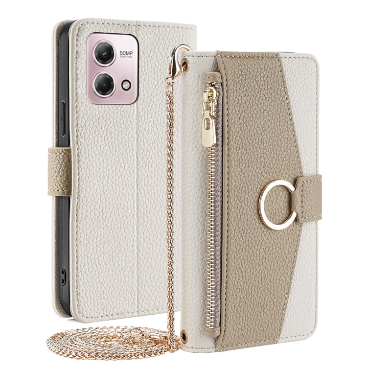 For Motorola Moto G Stylus 2023 4G Crossbody Litchi Texture Leather Phone Case(White) - Motorola Cases by PMC TechLife | Online Shopping South Africa | PMC TechLife | Buy Now Pay Later Mobicred