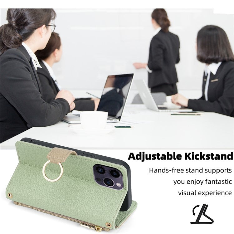 For Motorola Moto G14 Crossbody Litchi Texture Leather Phone Case(Green) - Motorola Cases by PMC TechLife | Online Shopping South Africa | PMC TechLife | Buy Now Pay Later Mobicred