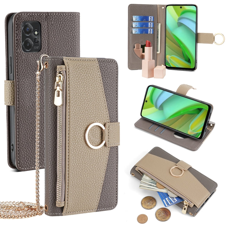 For Motorola Moto G Power 2023 Crossbody Litchi Texture Leather Phone Case(Grey) - free shipping - PMC TechLife - Order now!