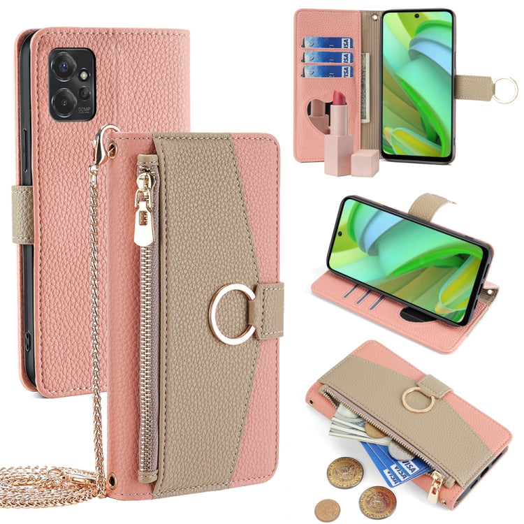 For Motorola Moto G Power 2023 Crossbody Litchi Texture Leather Phone Case(Pink) - Motorola Cases by PMC TechLife | Online Shopping South Africa | PMC TechLife | Buy Now Pay Later Mobicred