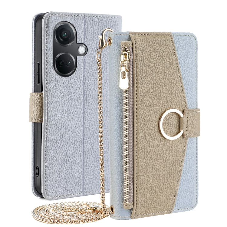 For OnePlus Nord CE3 5G Crossbody Litchi Texture Leather Phone Case(Blue) - OnePlus Cases by PMC TechLife | Online Shopping South Africa | PMC TechLife | Buy Now Pay Later Mobicred