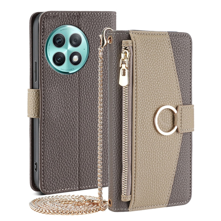 For OnePlus Ace 2 Pro Crossbody Litchi Texture Leather Phone Case(Grey) - OnePlus Cases by PMC TechLife | Online Shopping South Africa | PMC TechLife | Buy Now Pay Later Mobicred