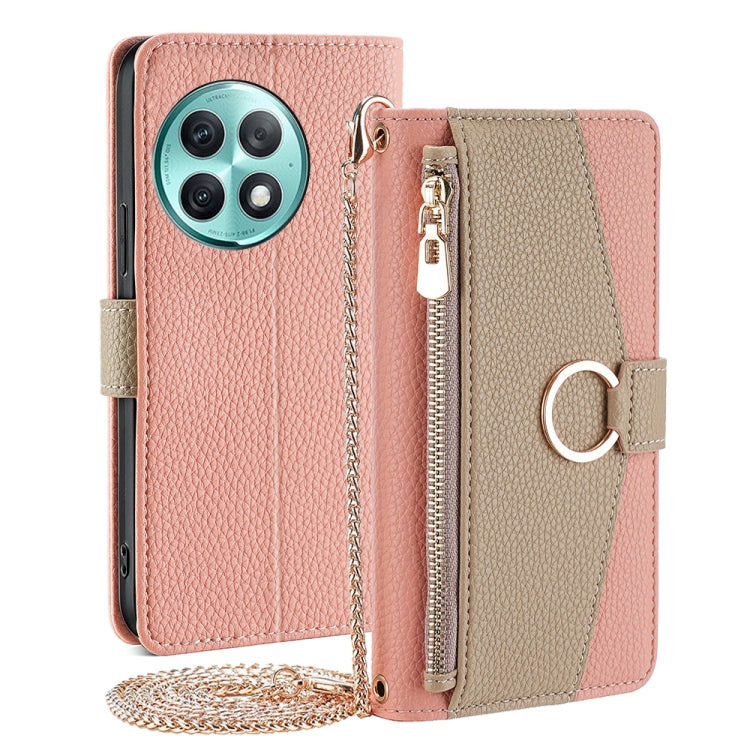 For OnePlus Ace 2 Pro Crossbody Litchi Texture Leather Phone Case(Pink) - OnePlus Cases by PMC TechLife | Online Shopping South Africa | PMC TechLife | Buy Now Pay Later Mobicred