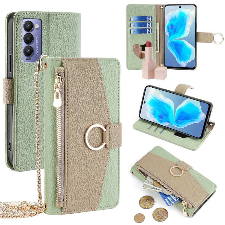 For Tecno Camon 18 / 18 P Crossbody Litchi Texture Leather Phone Case(Green) - free shipping - PMC TechLife - Order now!