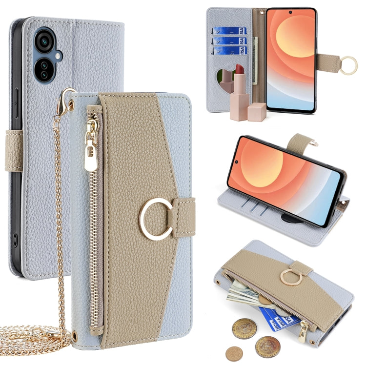 For Tecno Camon 19 Neo Crossbody Litchi Texture Leather Phone Case(Blue) - Tecno Cases by PMC TechLife | Online Shopping South Africa | PMC TechLife | Buy Now Pay Later Mobicred